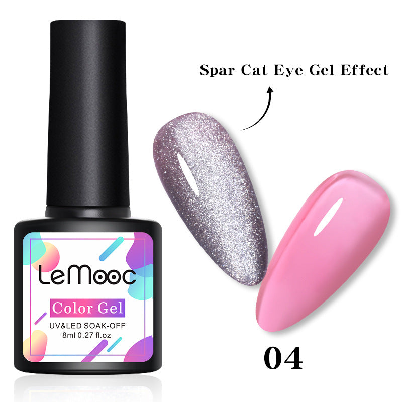 Lemooc Smoothie Light Moonstone Nail Polish Glue Snow Light Wide Cat Eye Glue
