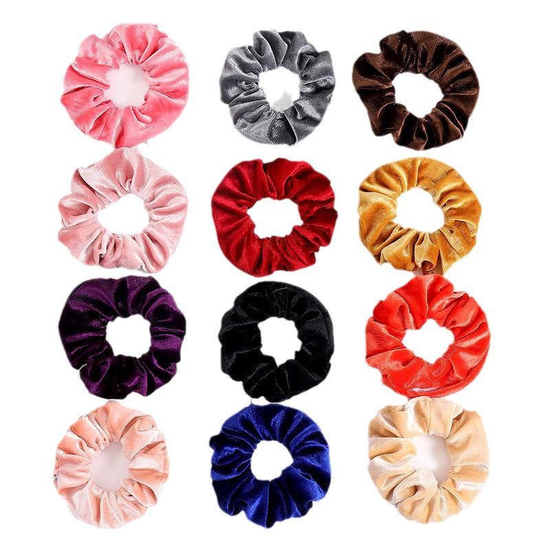 Invisible Zipper Suede Large Intestine Hair Ring