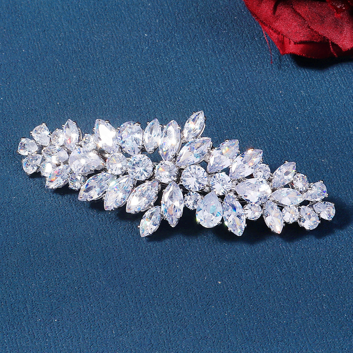 Women's Inlaid Zircon Spring Clip