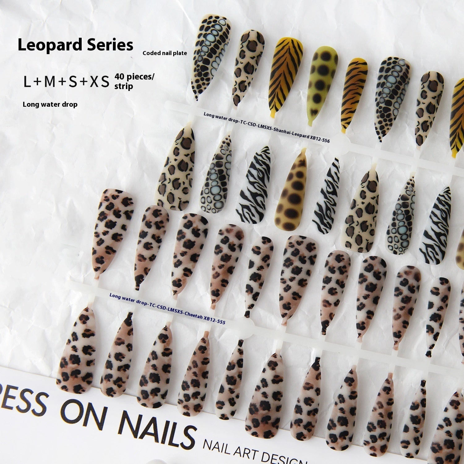 Press On Nails Background Semi-finished Products Prefabricated Nail Tip European And American Wave Mark French Leopard Print