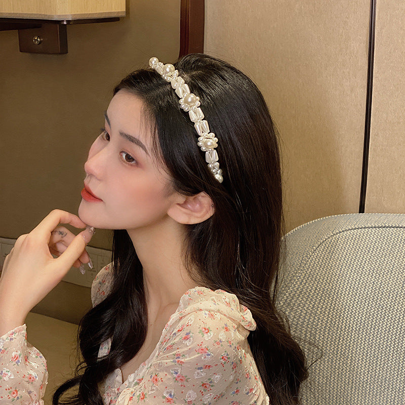 Women's Retro Super Fairy Crystal Pearl Headband