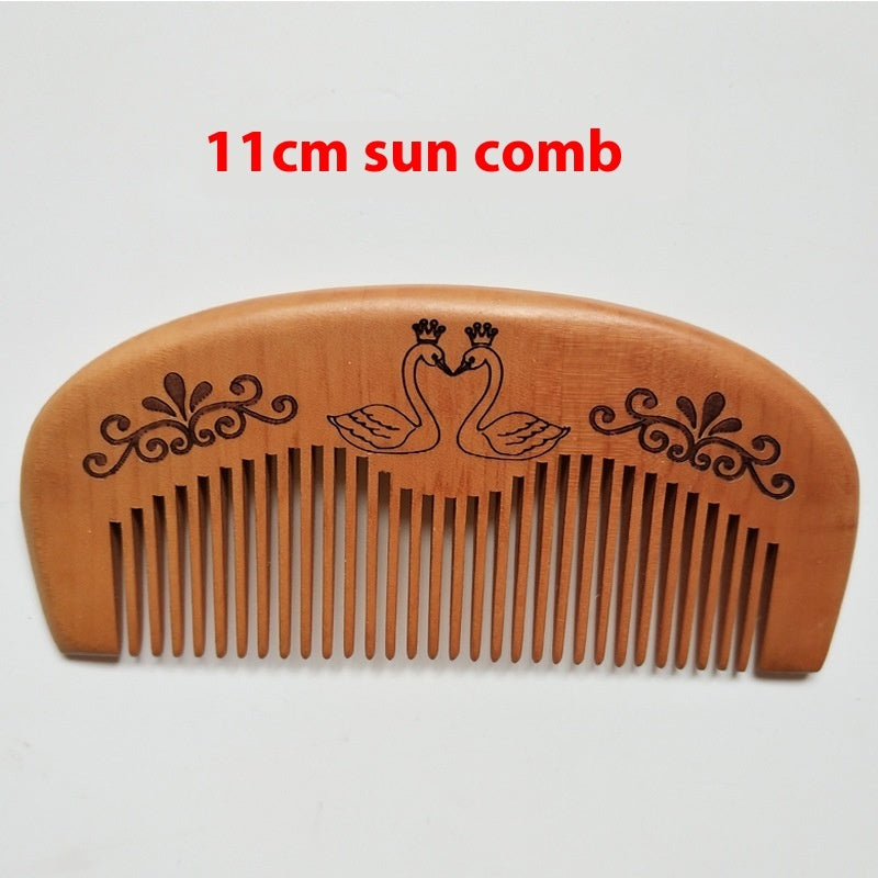 Solid Wood Portable Mahogany Comb