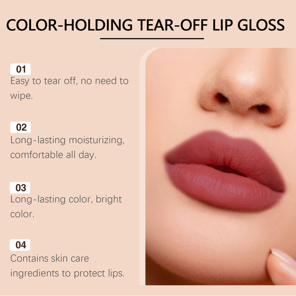 Color Holding Tear And Pull Lip Gloss Moisturizing No Stain On Cup