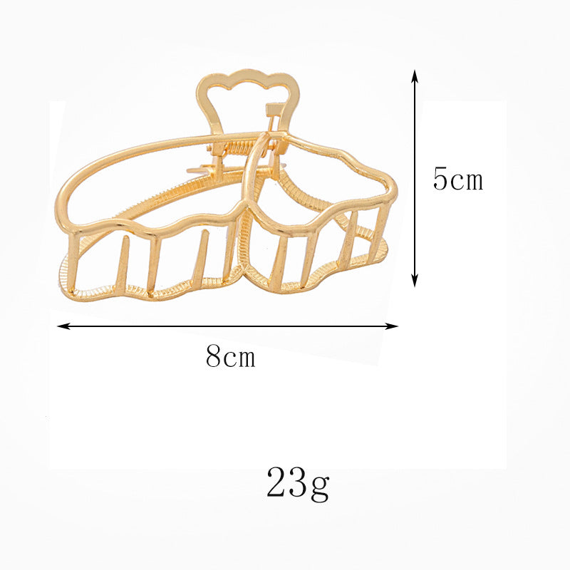 Elegant Tiara Butterfly Grab Clip Hollow Ponytail
