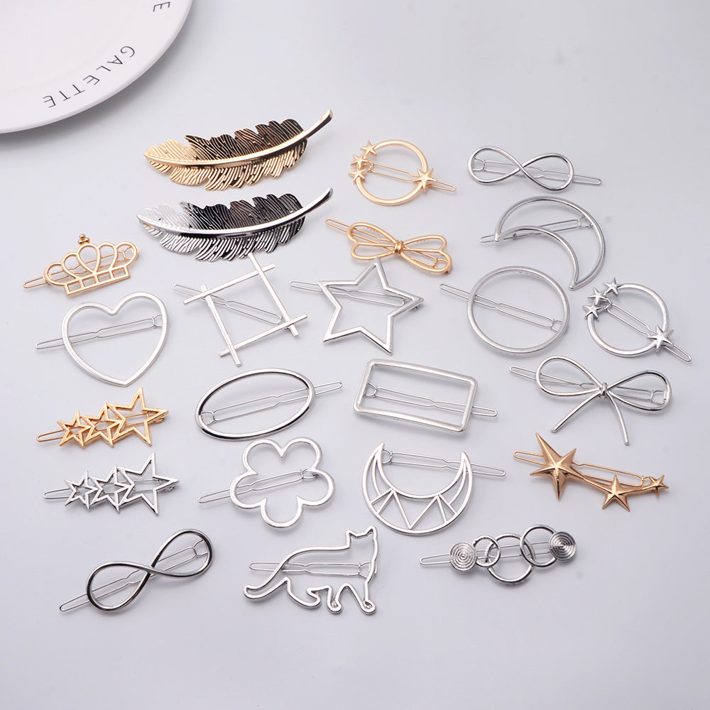 Cute Bow-knot Cupid And Heart-shaped Alloy Hair Clip With A Five-pointed Star Design