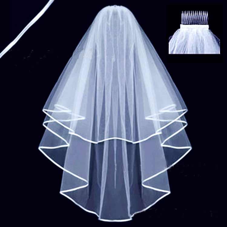 Double-layer Edging Veil Iron Comb Single Party