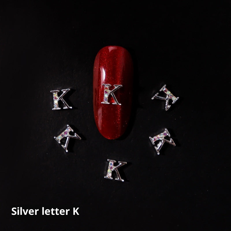 Cooc 26 Letter Alloy Nail Ornament Nail Crystal