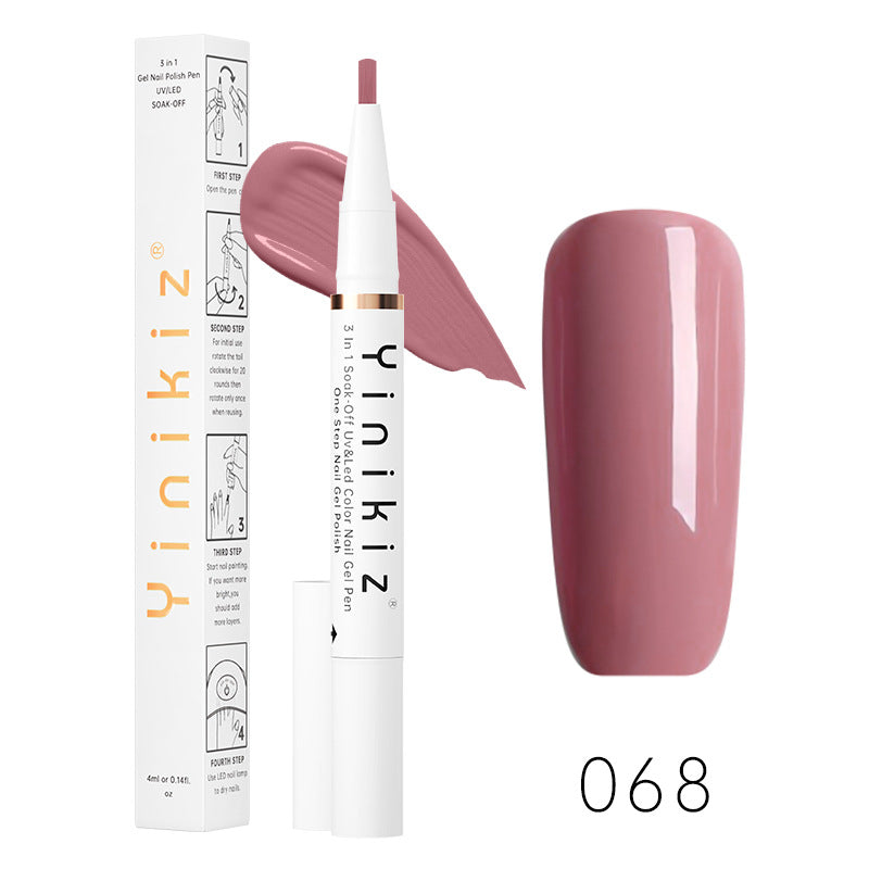 Yinikiz One-Step Glue Lazy Pen White Three-in-one UV Polish Convenient And Fast Beginner Manicure
