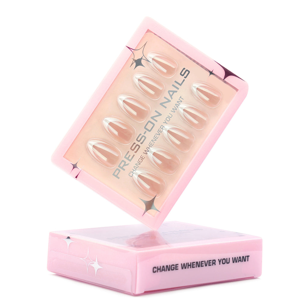 Press On Nails Solid Color Short Almond-shaped Nail Tips 30 Pieces High-end