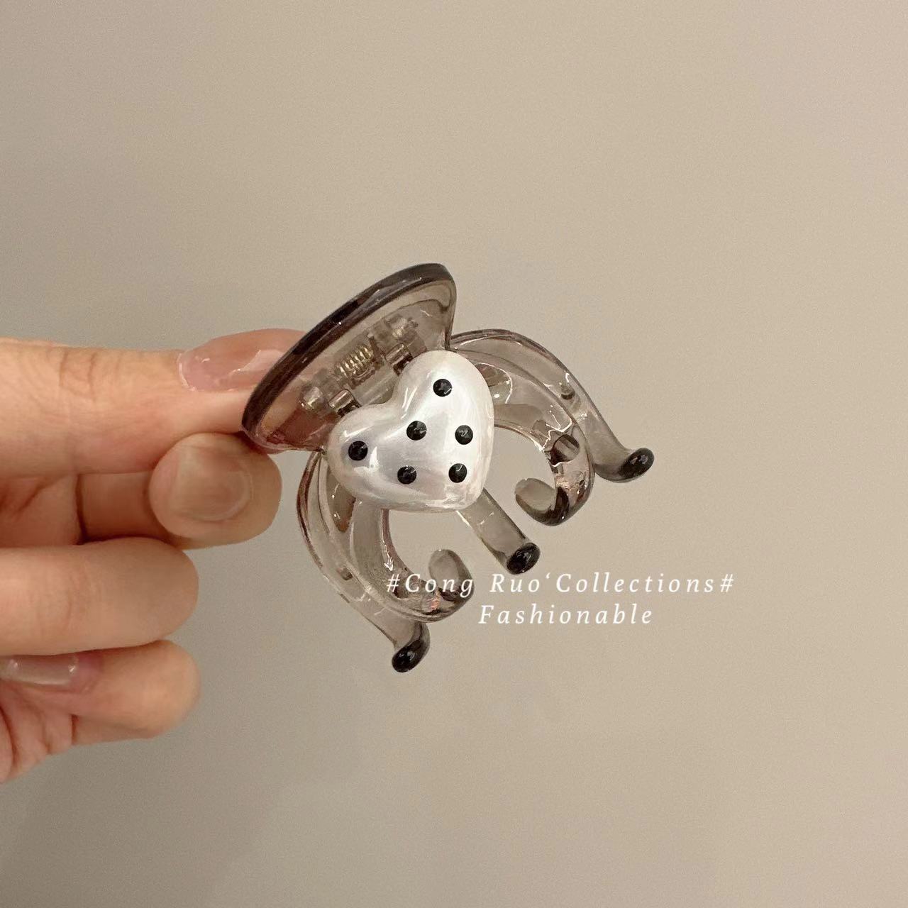 Polka Dot Love Heart-shaped Hairpin Female Accessories