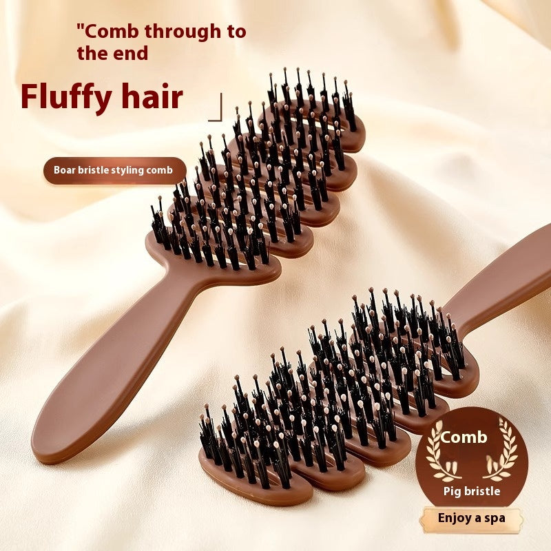 Bunge Pine Cone Pig Bristle Hair Comb Fluffy Pig Bristle Hair Comb Massage Head