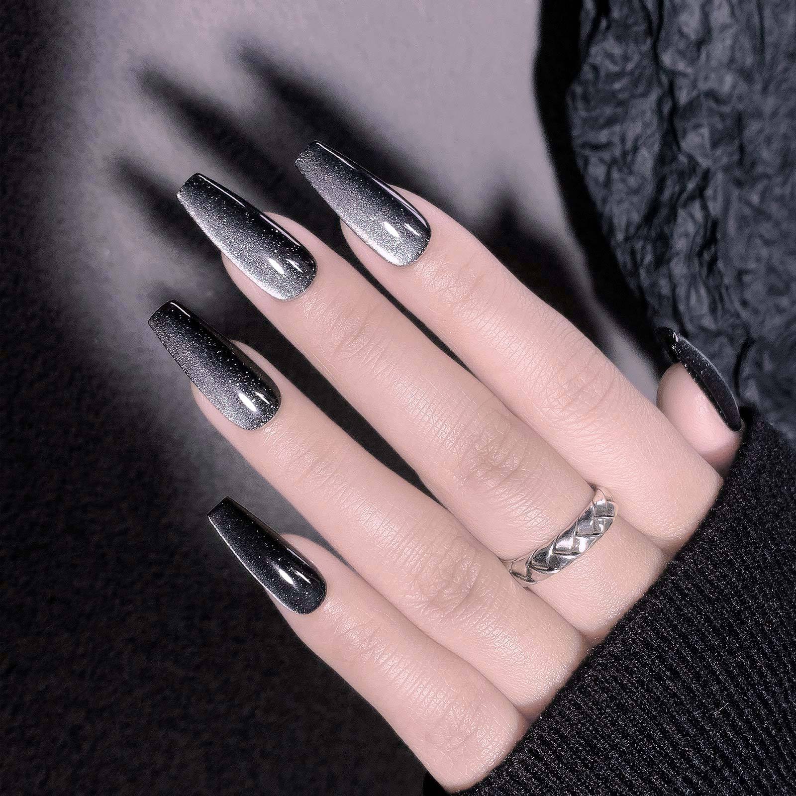 Misscheering Extremely Black Spar Cat's Eye Flashing Dark Fairy Style Nail Polish