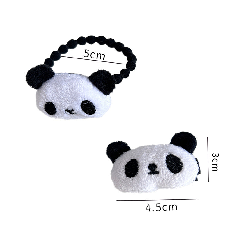 Cute Panda Barrettes Hair Ring Fashion Ornament