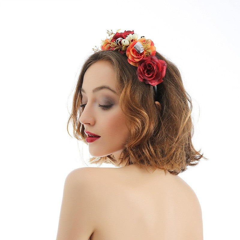 Simulated Cloth Spider Rose Hair Hoop