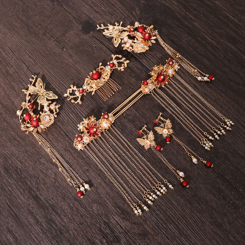 Chinese Style Bride Xiuhe Headdress Simple Phoenix Crown