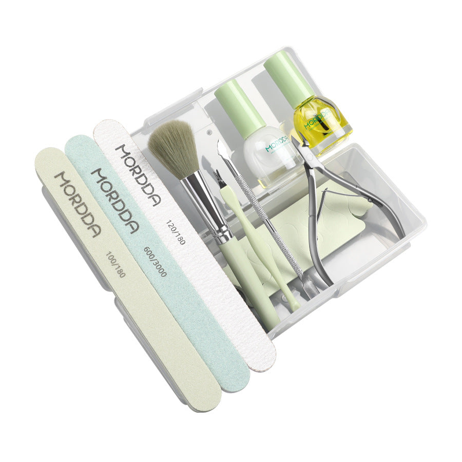 Mordda Nail Care Full Set Cuticle Nipper Steel Push Rub Polishing