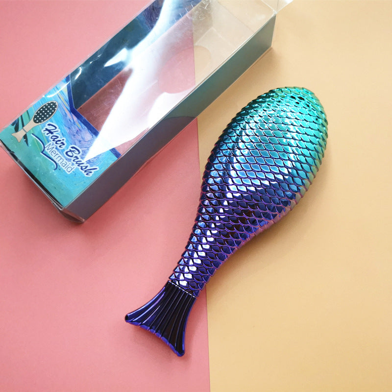 Electroplating Gradient Mermaid Massage Hairdressing Comb Anti-knot Deep