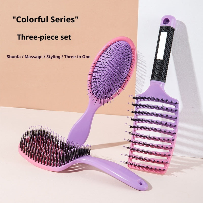Gradient Curly Hair Hollow Comb Set