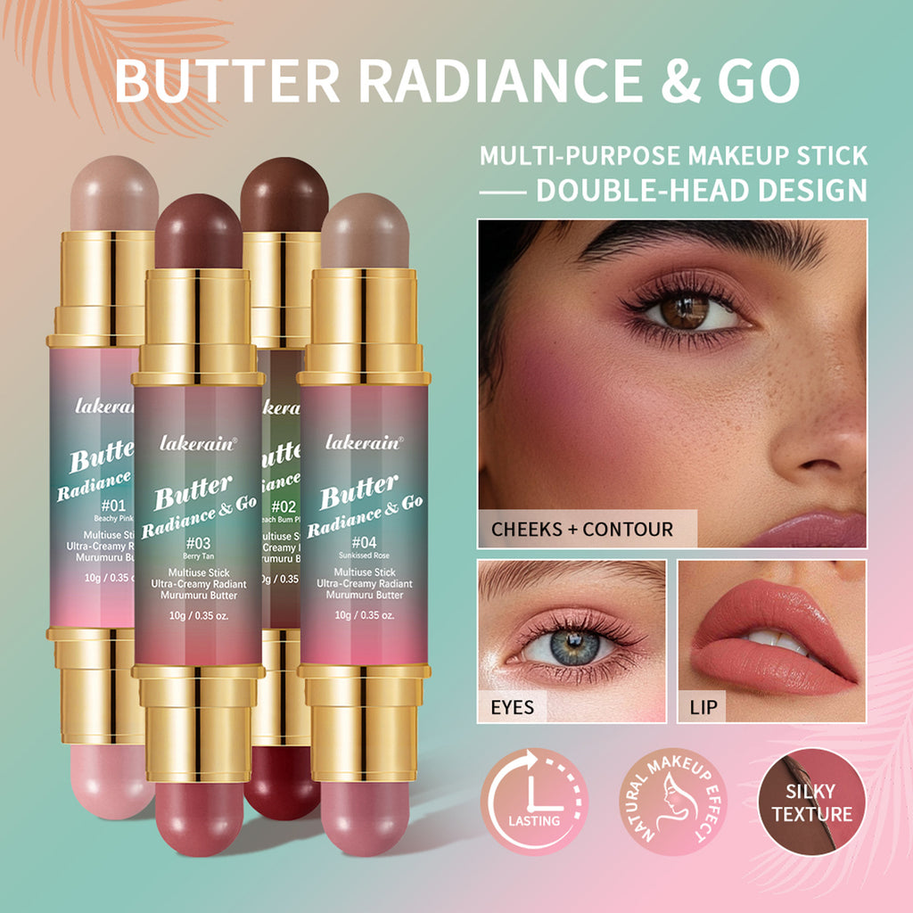 Lakerain Natural Nude Makeup Double-headed Three-dimensional Face Repair Blush Stick