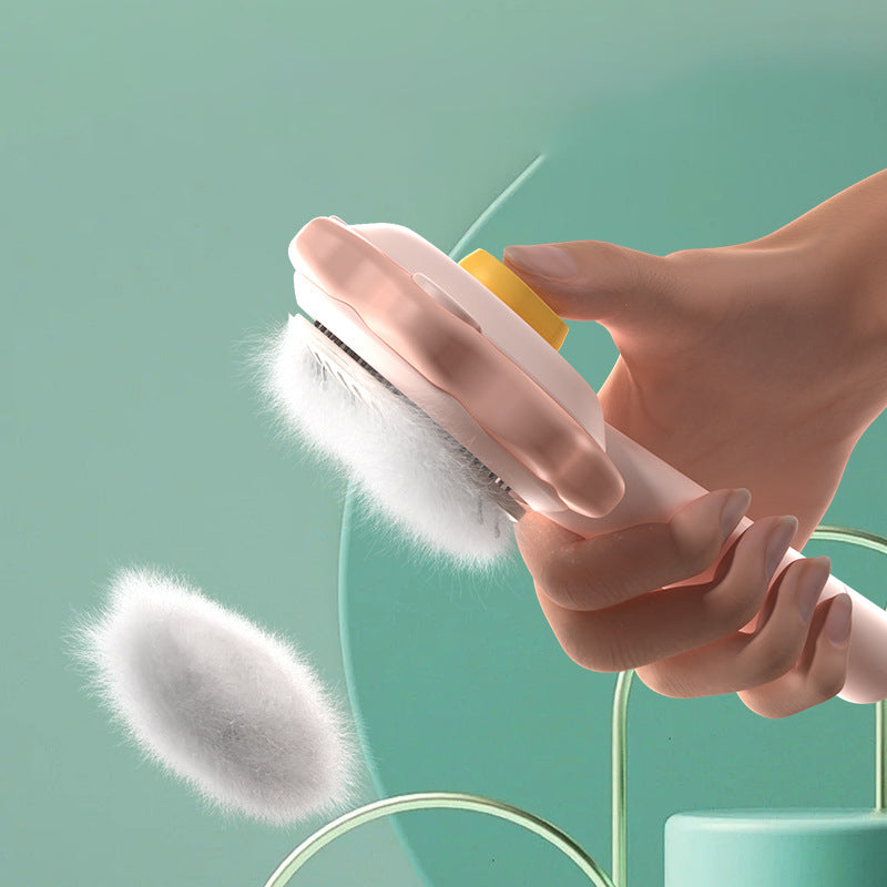 Cat Comb Special One-click Hair Removal Massage Needle Comb Pet Comb Cleaning And Beauty Stainless Steel Pet Comb