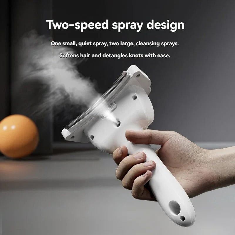 Portable Pet Spray One-Button Hair Removal Comb