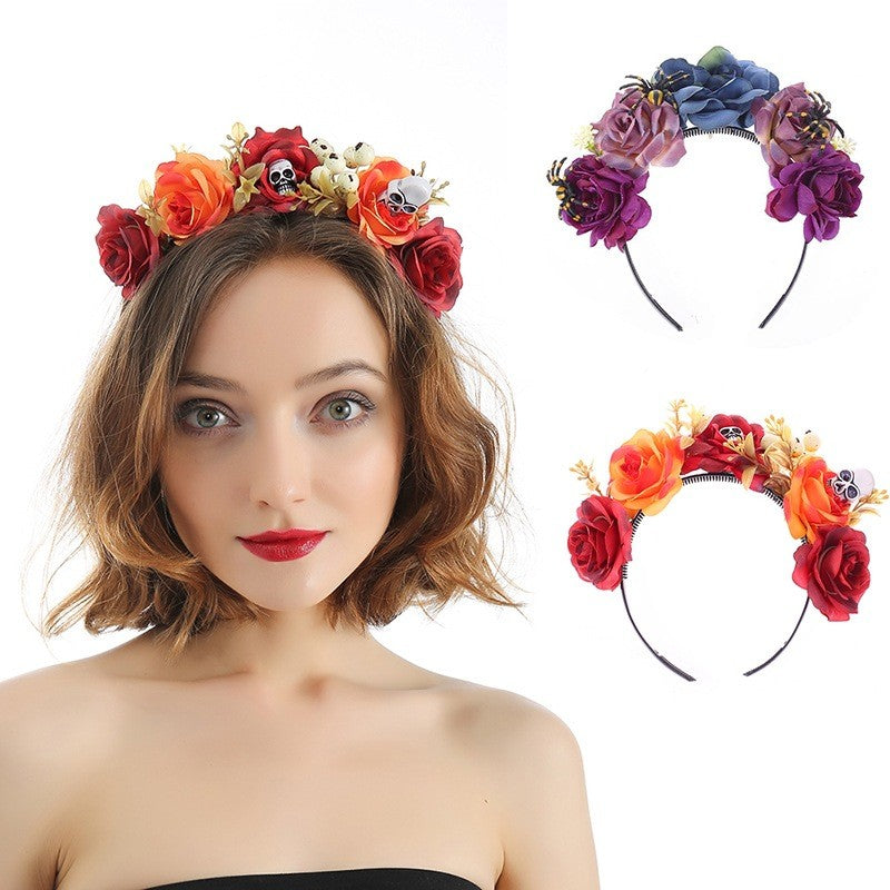 Simulated Cloth Spider Rose Hair Hoop