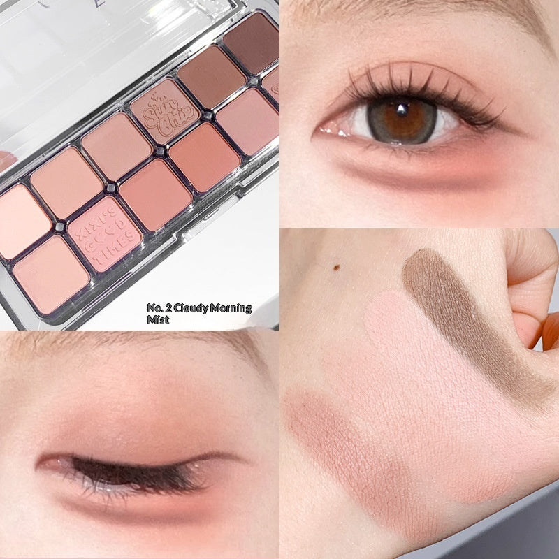 XIXI Mist Muse Twelve-Color Eyeshadow Palette Shimmer Sparkle Matte Highlight Contour Blush All-in-One Palette