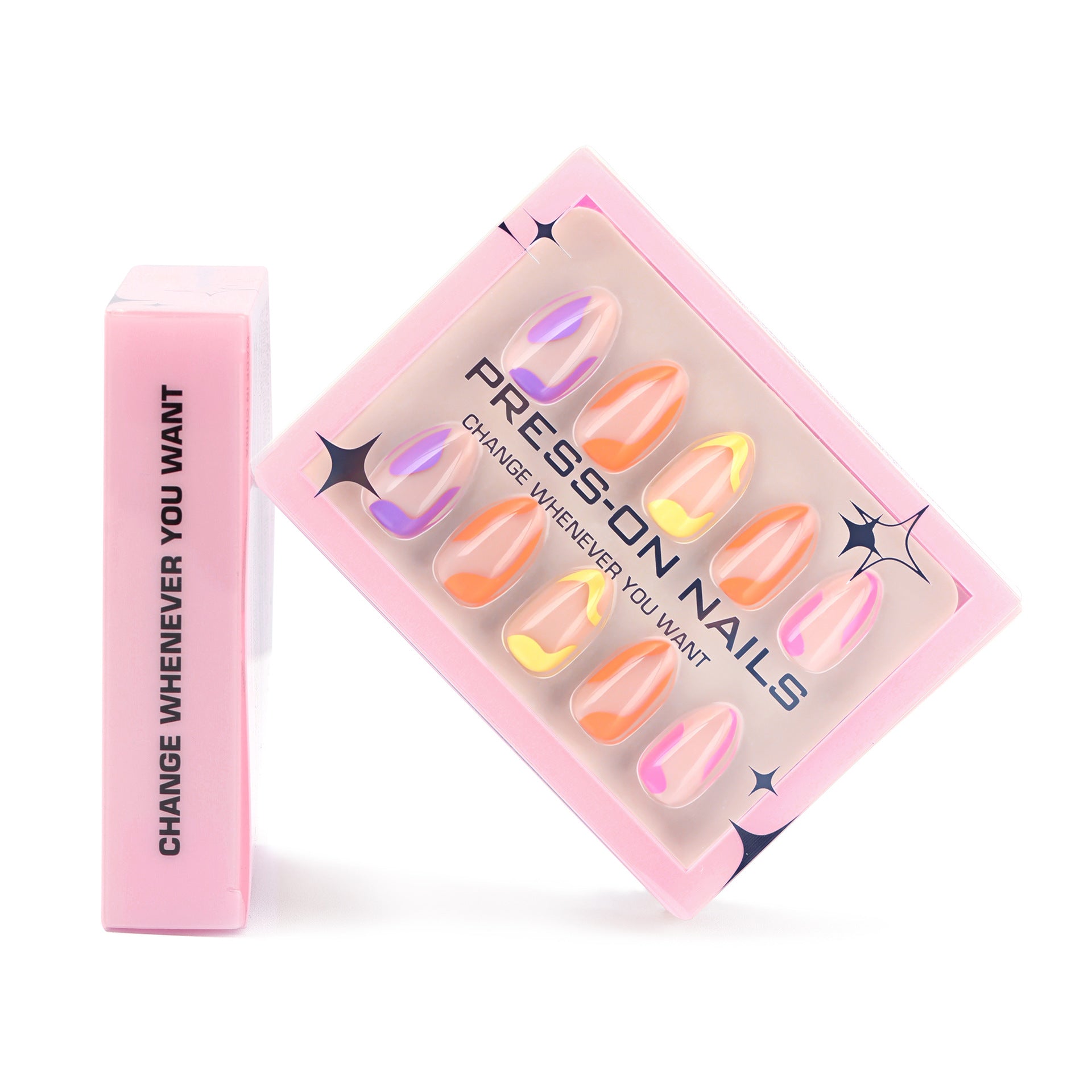 Press On Nails High-grade Contrast Color Colorful Nail Wear Short