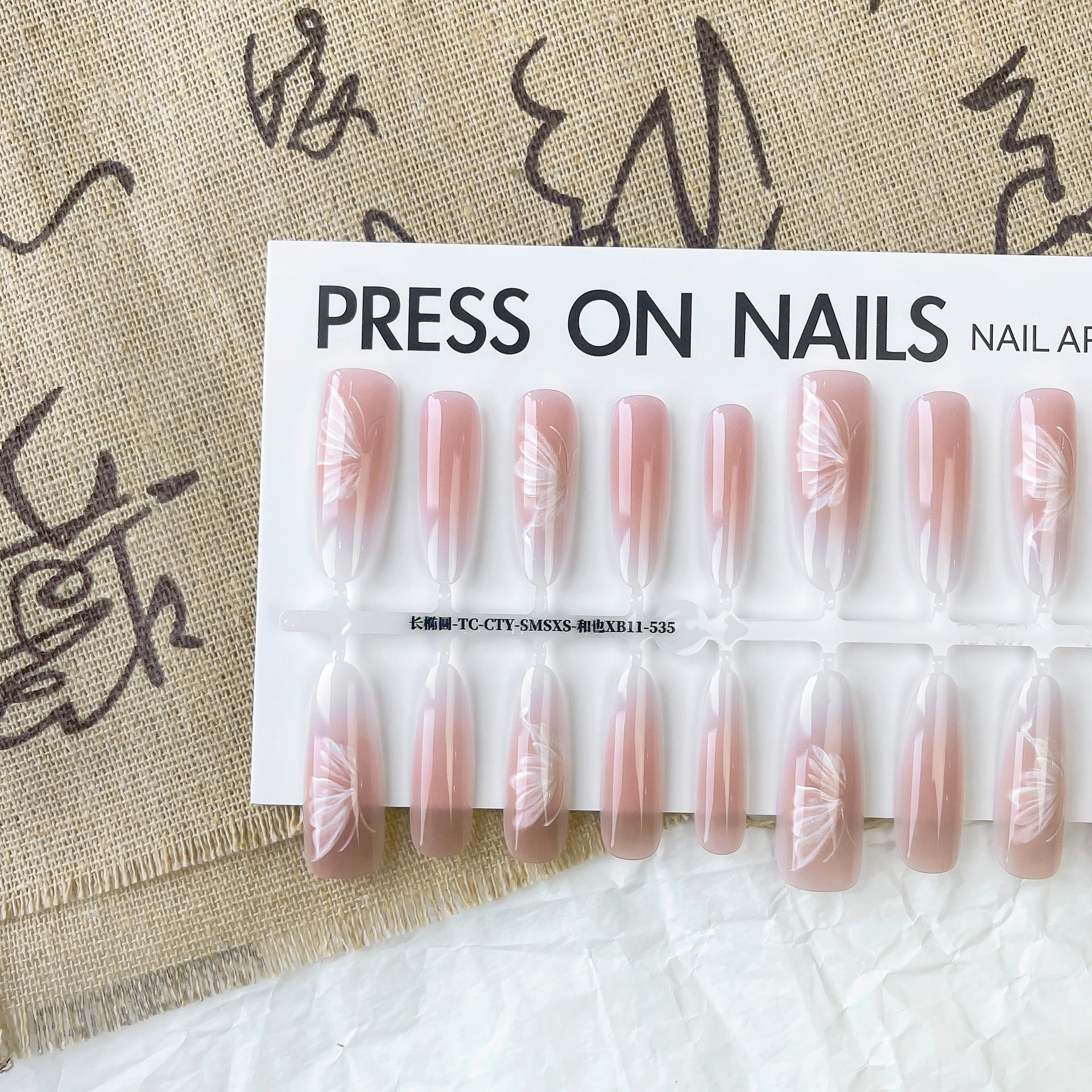 Press On Nails New Chinese Style Butterfly Oval Almond Nail Shaped Piece