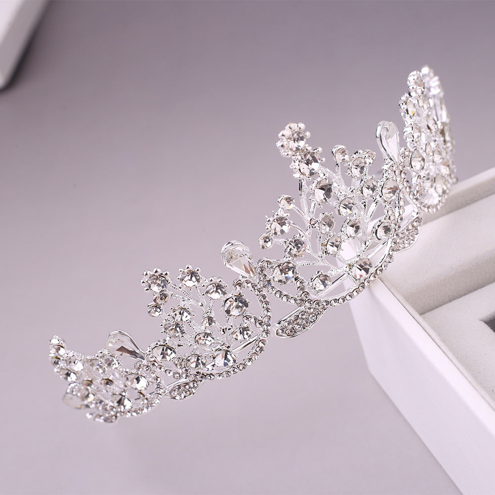 Baroque Vintage Black Rhinestone Crown Bridal Tiara