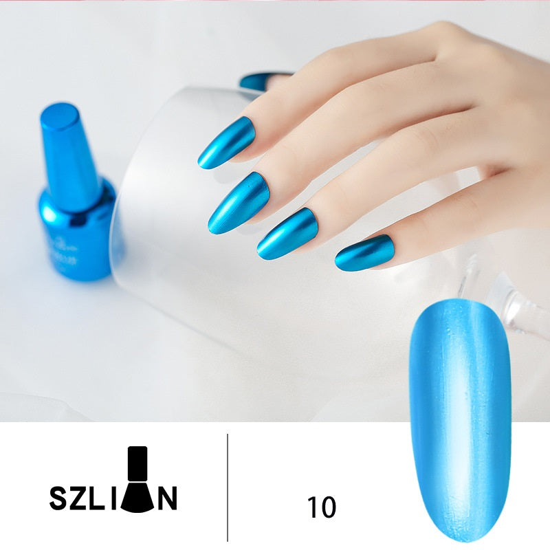 SZLIAN Metallic Silver Lasting Non-Peelable Mirror Nail Polish