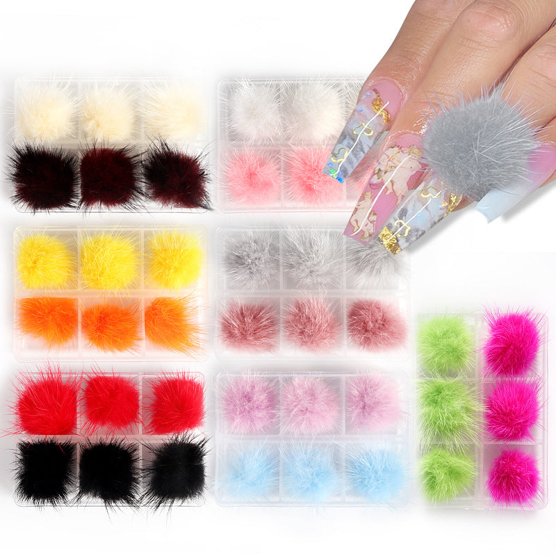 Nail Hair Ball Magnet Detachable Jewelry