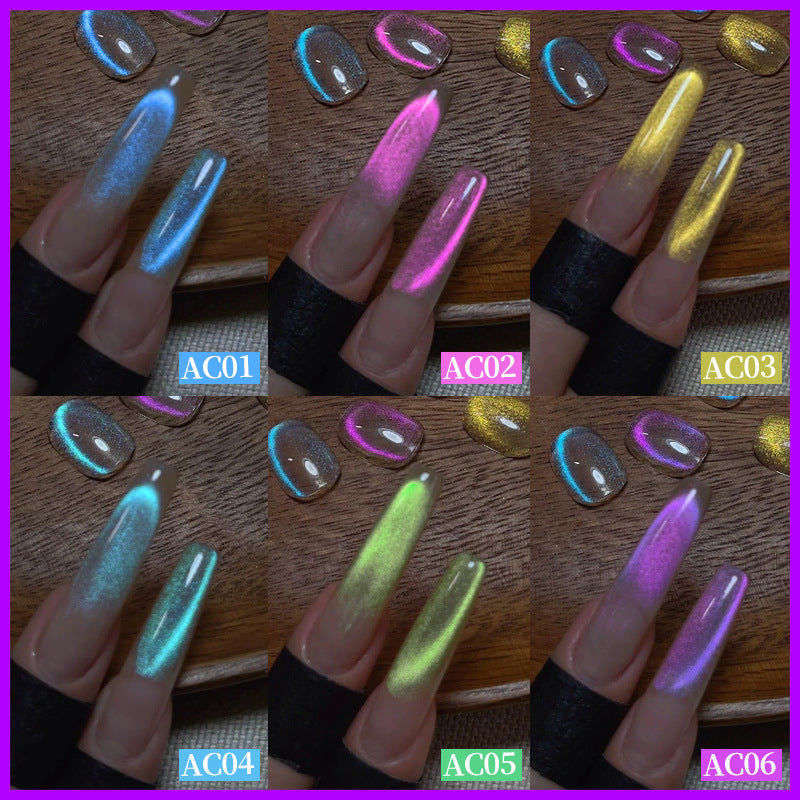 Aurora Chameleon Dazzling Blue Tear Mermaid Crystal Cat Eye Nail Gel