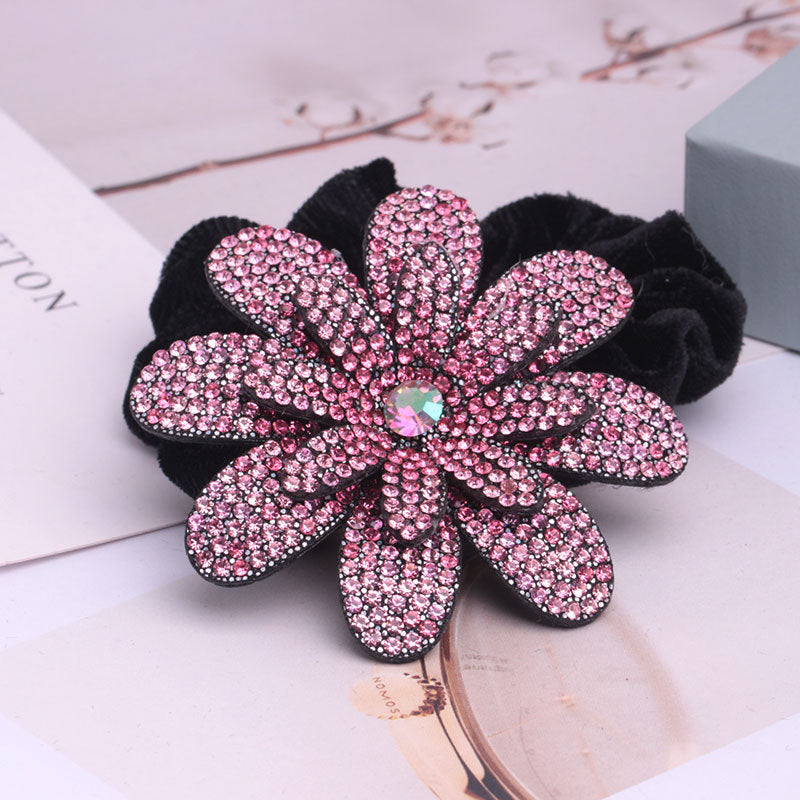 Ethnic Feng Shui Diamond Fabric Pig Intestine Hair Tie Headdress