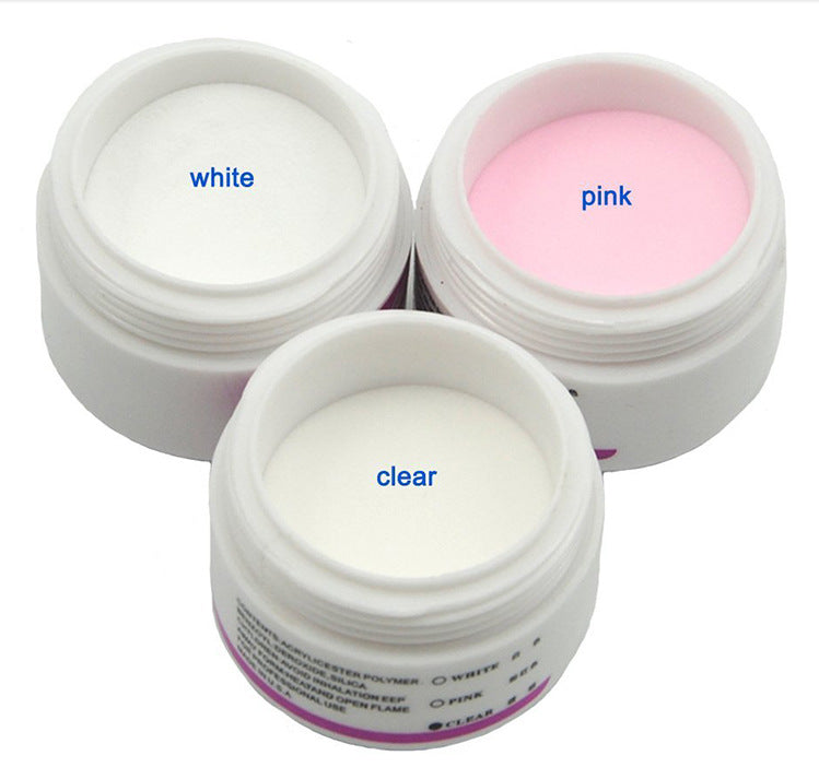 Design Nail Art Set Full Crystal Powder White Transparent Extension