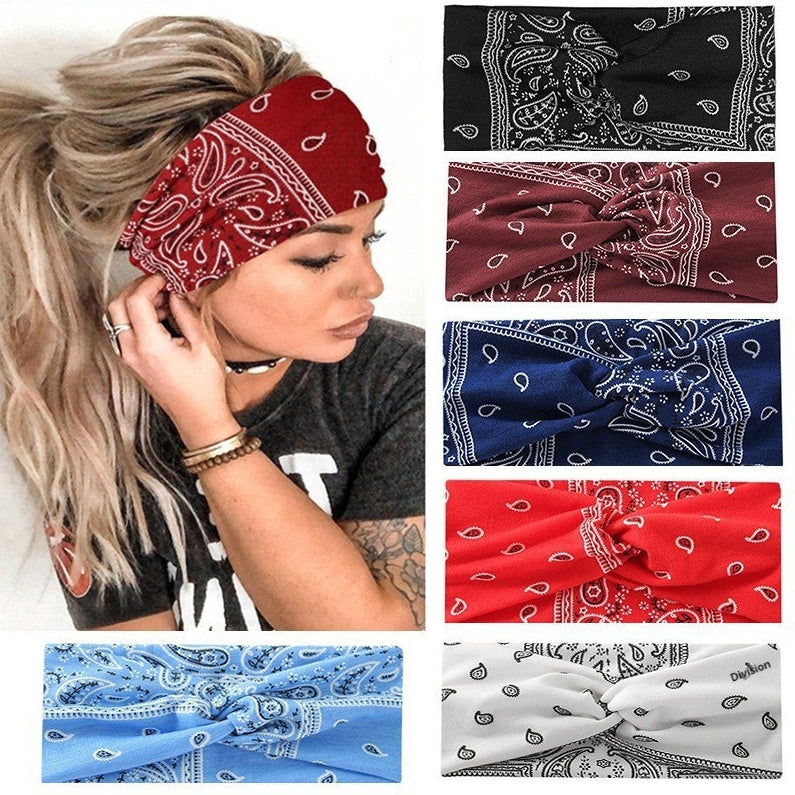 Wide Cotton Elastic Headband Female Hood