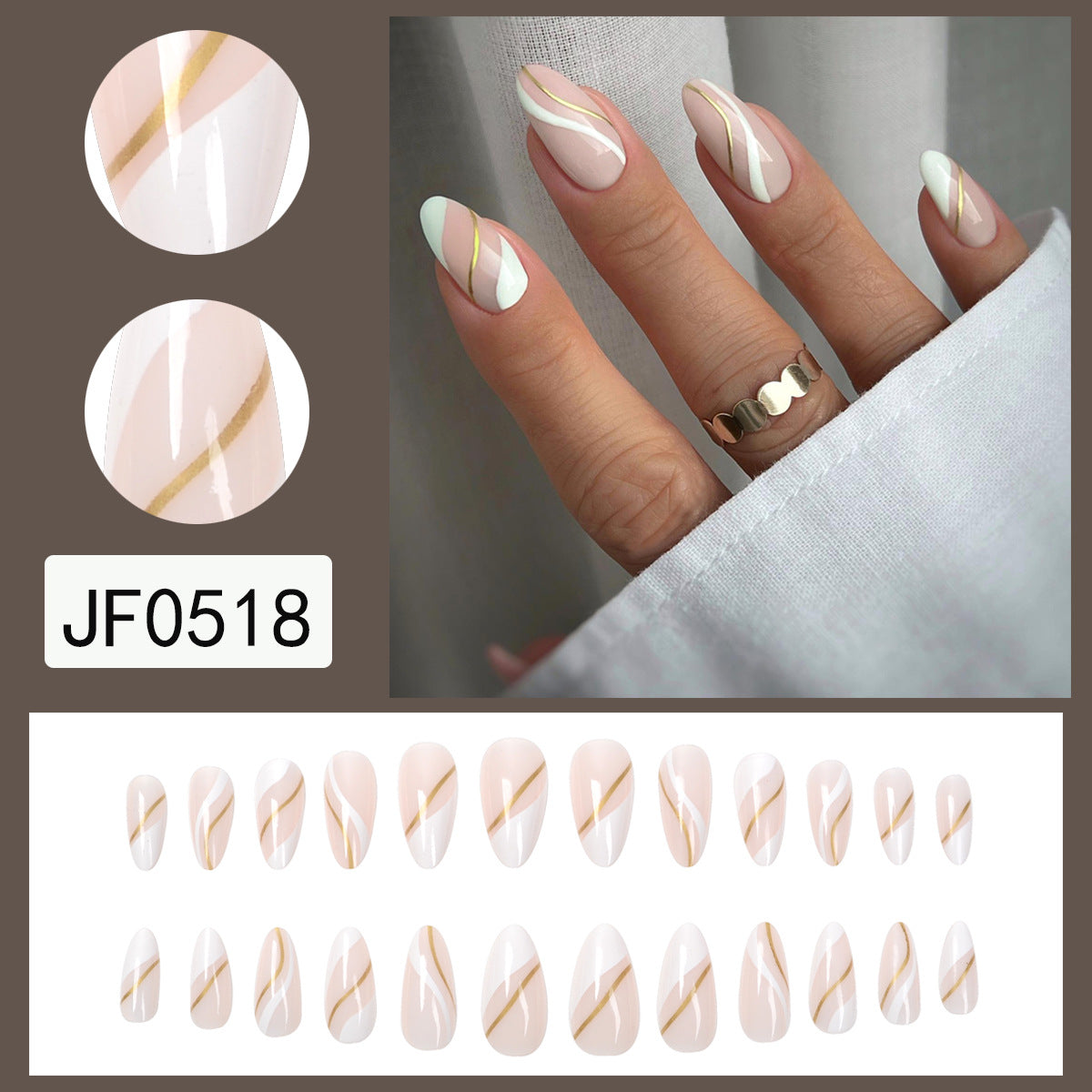 Golden Lines Wearable Nail Stickers