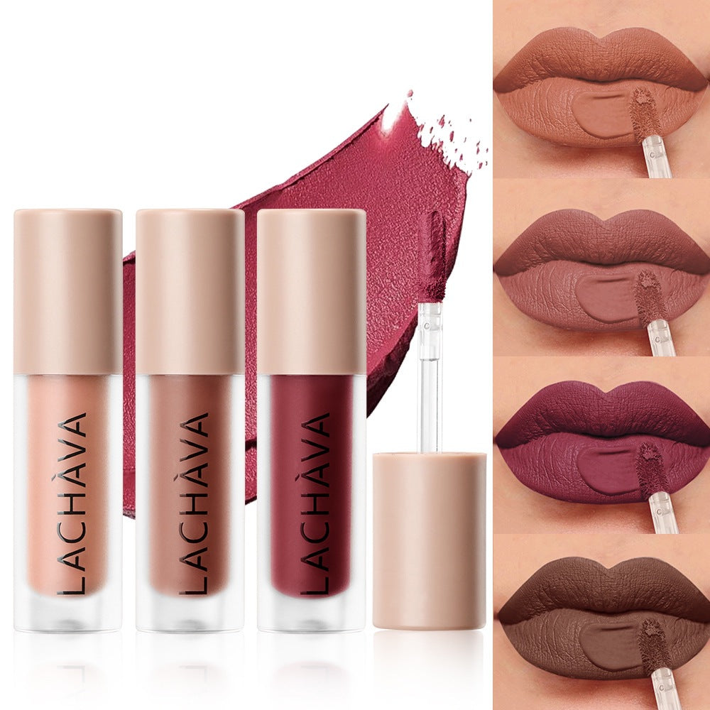 Matte Nude Lip Mud 10 Colors Lip Lacquer Waterproof Colored Lipstick