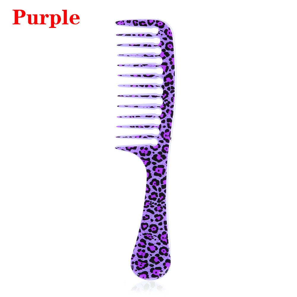 Fashionable Plastic Leopard Print Large Tooth Comb