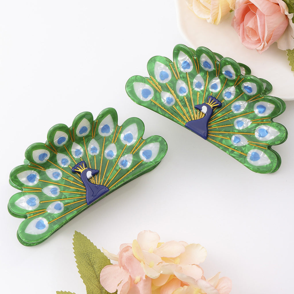 Retro Style Peacock Creative Animal Shark Clip