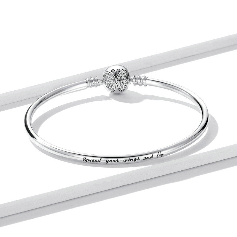 Ladies English Lettering Butterfly Foundation Bracelet