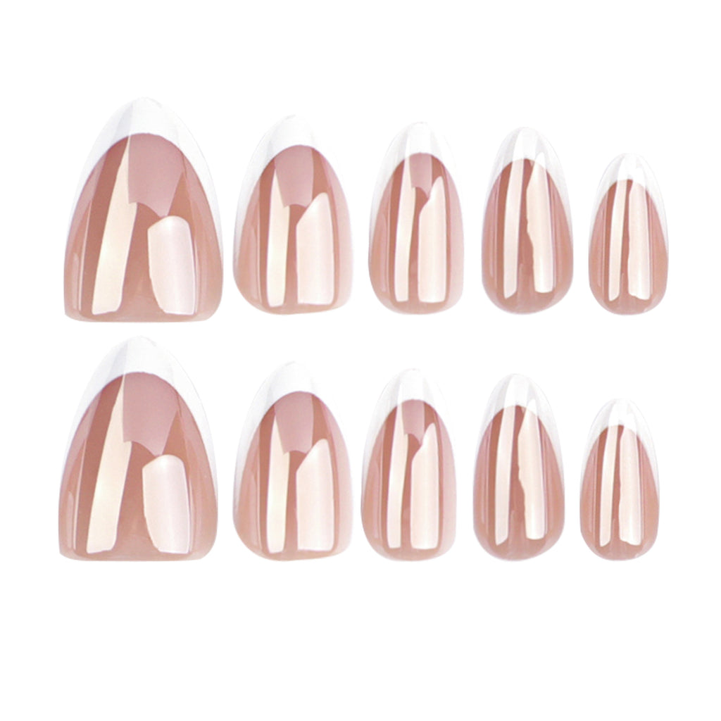 Press On Nails Solid Color Short Almond-shaped Nail Tips 30 Pieces High-end