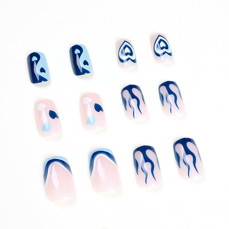 Blue Flame Yin And Yang Love Wear Armor Nail Stickers
