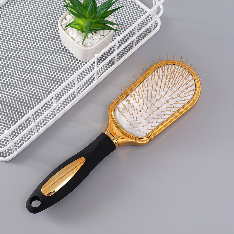 Wood-steel Needle-tooth Massage Electroplating Comb