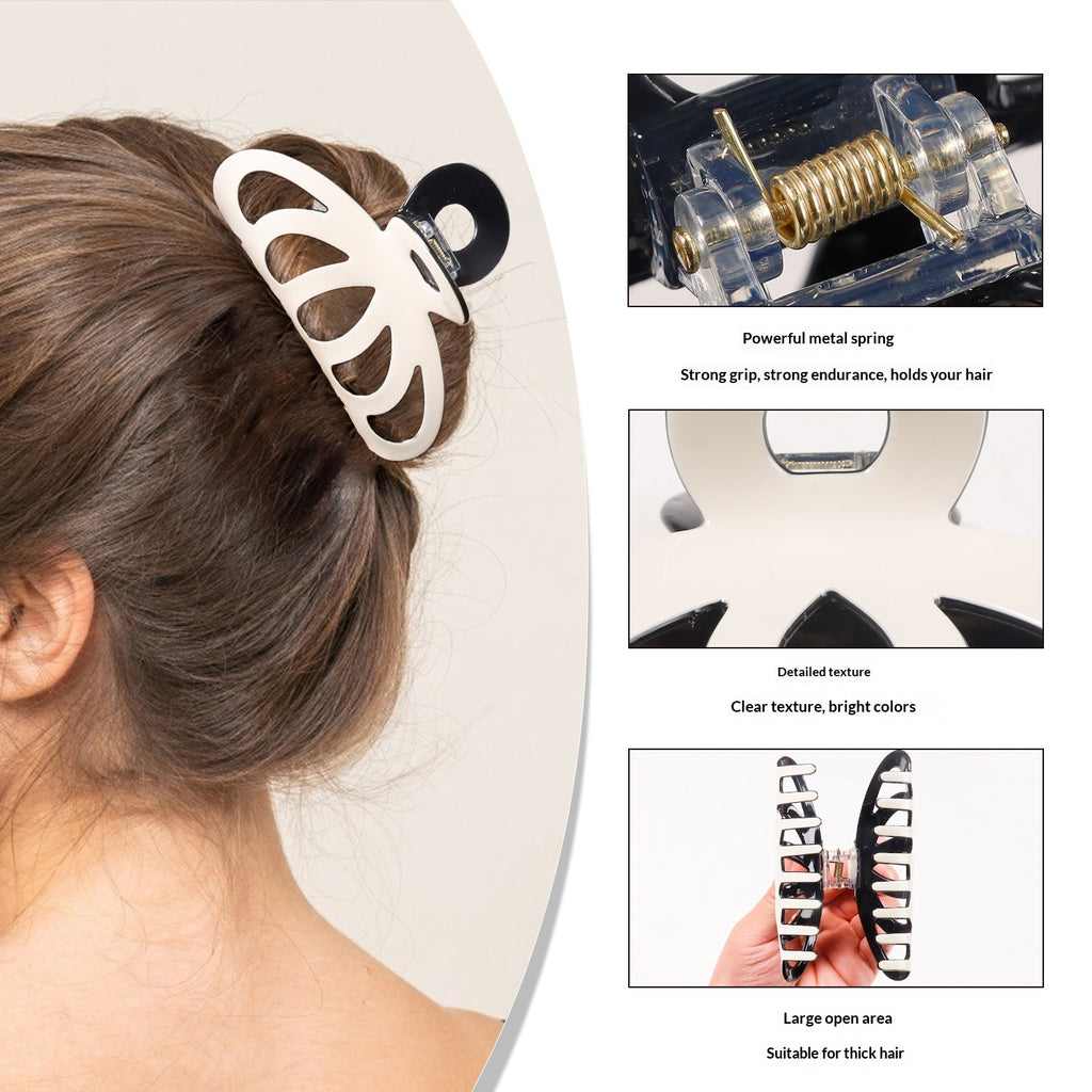 Contrast Color Hollow Out Minimalist Updo Shark Clip