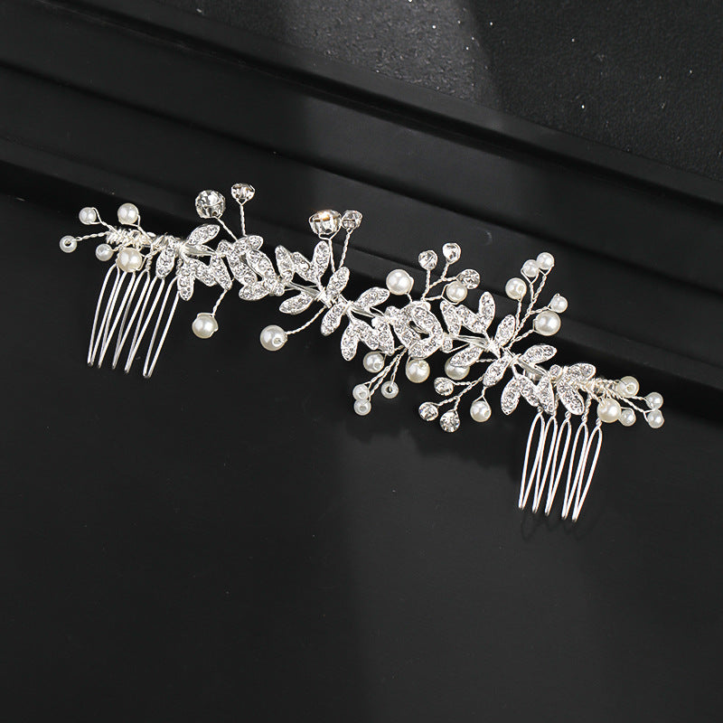 Silver Flower Headwear Insert Comb