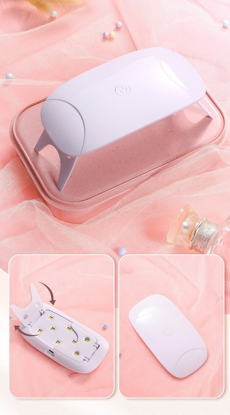 Mini Small Folding Mouse Hot Lamp Handheld Phototherapy Machine Nail Baking Drying UV Curing
