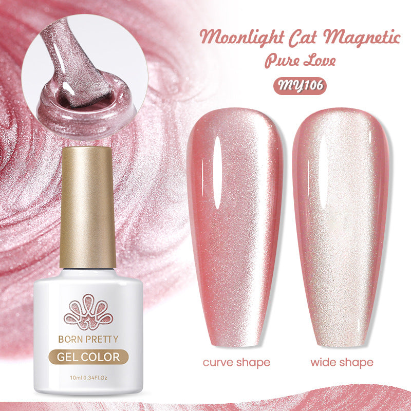 Born Pretty Mirror Porcelain White Cat's Eye White Moonlight Gel Nail Polish