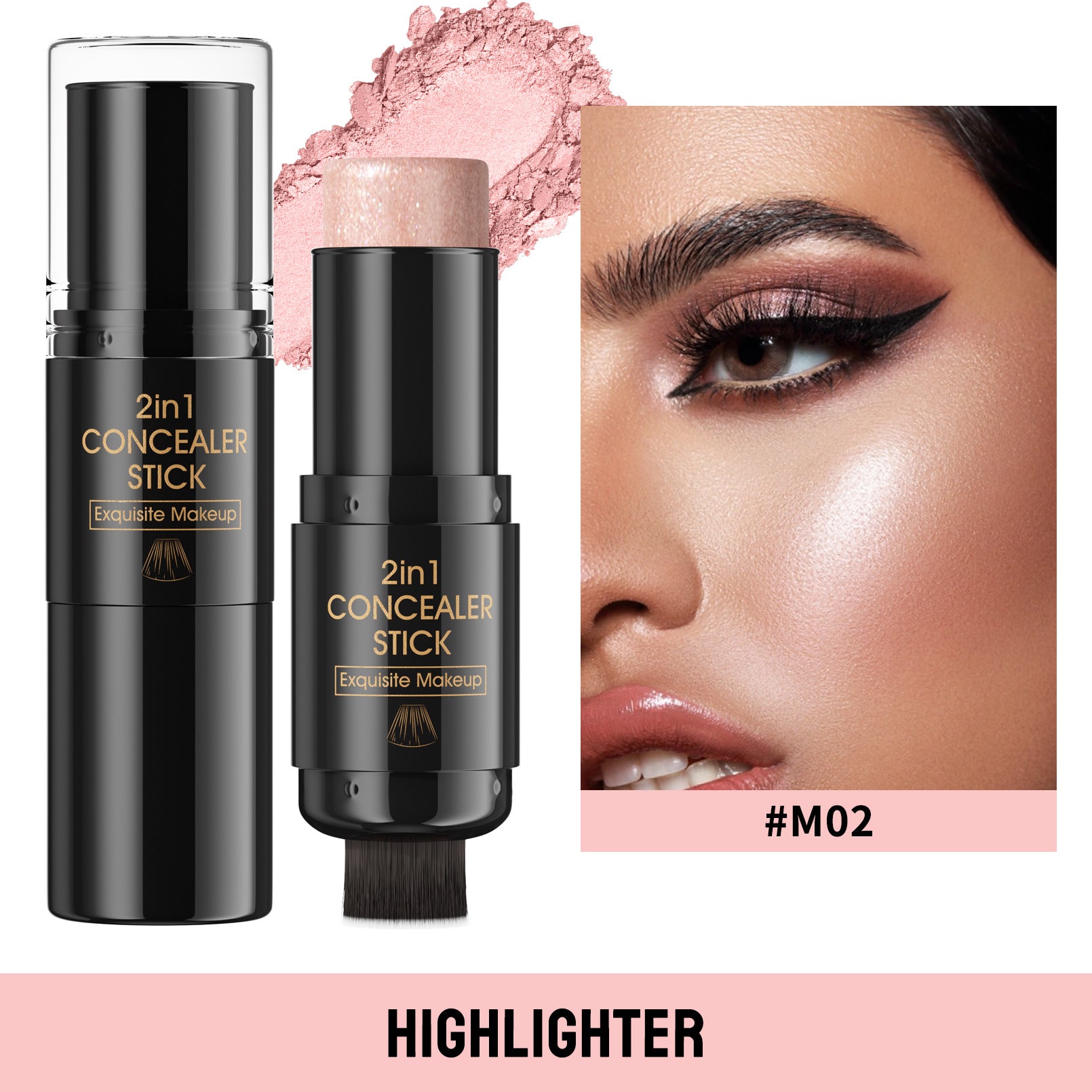 Hellokiss Highlight Blush Double-headed Contour Stick With Brush