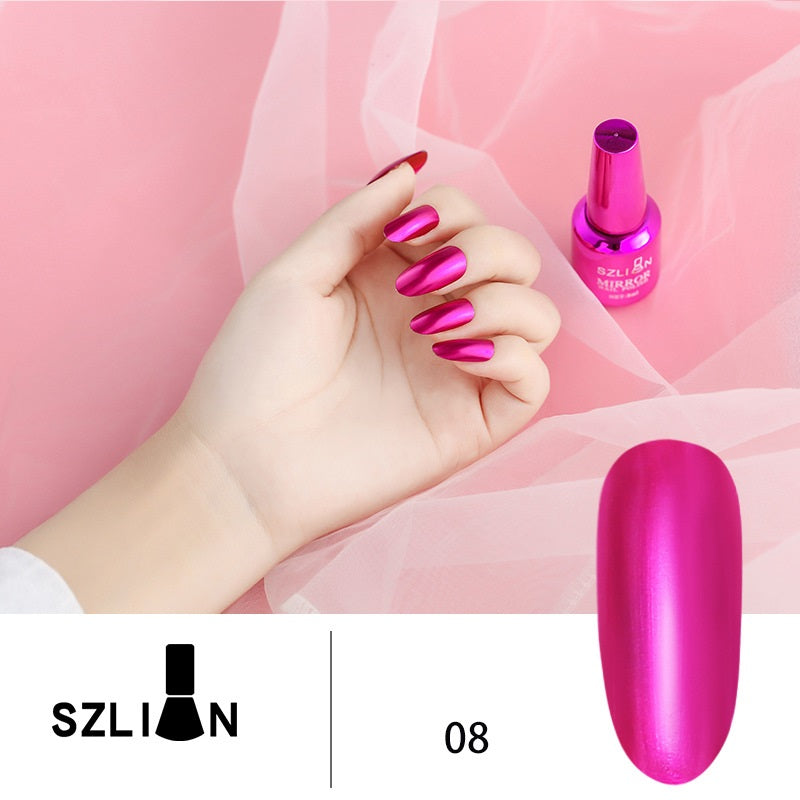 SZLIAN Metallic Silver Lasting Non-Peelable Mirror Nail Polish